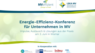 „Energie-Effizienz-Konferenz für Unternehmen in Mecklenburg-Vorpommern“ am 3. Juni in Wismar
