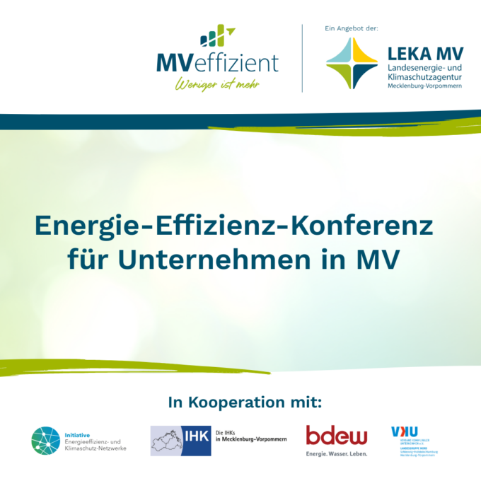Energie-Effizienz-Konferenz für Unternehmen in Mecklenburg-Vorpommern am 4. Juni in Rostock