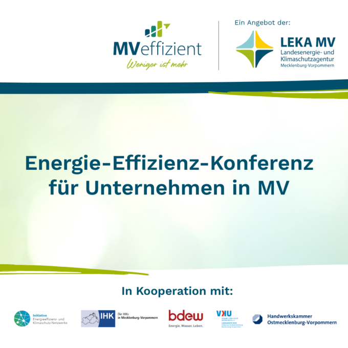Energie-Effizienz-Konferenz für Unternehmen in Mecklenburg-Vorpommern am 4. Juni in Rostock